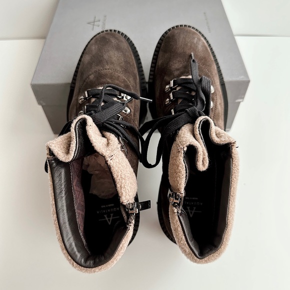 ✨New AQUATALIA Angie Suede & Recycled Cashmere Lace Up Lugged Booties 8.5M - Picture 7 of 10